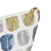 Watercolor Leaf Stamp Accessory Pouch w T-bottom in Purple